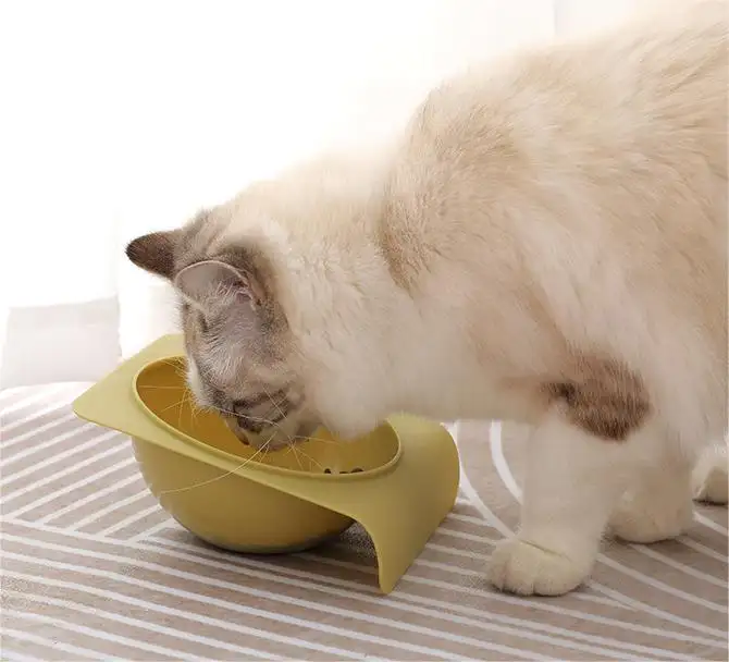 Kediler için OEM ODM plastik çapraz boyun koruma seçilmiş kedi kase tek plastik evcil hayvan kaseleri