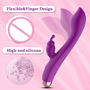 Pulgar conejo vibradores de silicona doble Motor consolador fuerte vibración 10 frecuencia vibrador masturbador femenino G-spot juguete sexual para adultos - Product Image 4