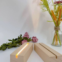 Bases de lampe à LED sans fil en bois lumières support en bois 150mm Base Rectangle support de veilleuse 3D AAA batterie acrylique lampes lumière de la chambre