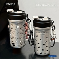 Bouteille d'eau isotherme en acier inoxydable 316 Snowflake avec paille double usage, style mignon pour femmes, étudiantes, tasse à café quotidienne pour l'extérieur