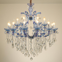 Lustre moderne européen à économie d'énergie, luxueux, en cristal K9 transparent, en forme de goutte d'eau, pour hôtel, mariage, lampe décorative de plafond
