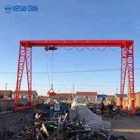 Grúa Pórtico Monoviga de Alta Calidad Marca Weiyuan Tipo Caja MH de 5, 10, 15, 16 y 20 Toneladas con PLC y Motor