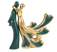 Statue d'amoureux en résine, art abstrait moderne, décoration de table de chevet, artisanat en résine pour la maison