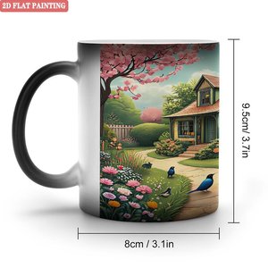 Simple Modern Kitchen Essential Mug Frosted Black 11oz <b>Ceramic</b> Heat Sensitive Magic <b>Cup</b> - Product Image 1