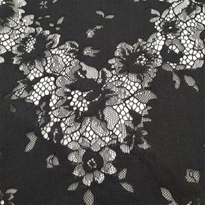 Black Eyelash <strong>Lace</strong> Italian Dress <strong>Lace</strong> Fabric - Product Image 3