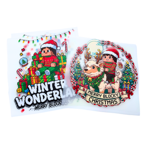 Vinyle de transfert thermique DTF personnalisé <span class=keywords><strong>Minecraft</strong></span> Noël pour t-shirts, vêtements, design personnalisé et personnalisation de logo, vêtements - Product Image 1