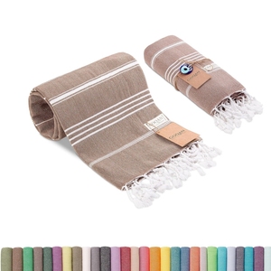 Serviettes de bain turques en coton biologique doux personnalisées résistant au sable Serviettes de plage Serviette de plage Fouta personnalisée - Product Image 3