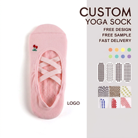 Chaussettes de yoga à cinq doigts avec semelle rembourrée, antidérapantes, en coton, pour Pilates, avec grip en silicone