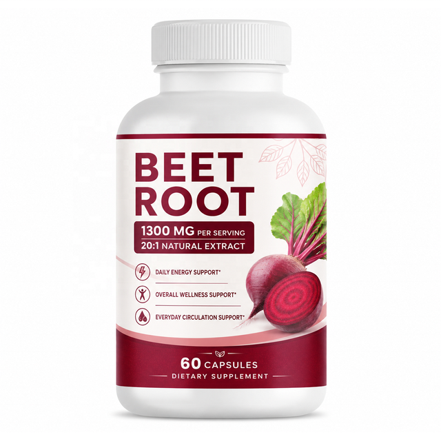 OEM Beet Root Capsules Beetroot Extract Supplement Natural Nitric Oxide Capsules for Energy, Stamina Healthy Circulation