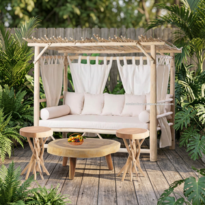 Ensemble de bar en bois de teck naturel, pergola, gazebo, pavillon extérieur pour terrasse, jardin, parc, meubles de jardin d'Indonésie - Product Image 2