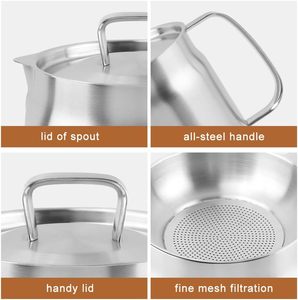 2 in 1 Oil Strainer Pot Heavy Duty Frying Net Cooking Oil Container 304 Stainless Steel Oil Filter Pot With Strainer - Product Image 6