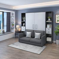 Meubles de chambre à coucher économisant de l'espace vertical jambe en U King Size pliant tenant canapé pièces de lit mural lits escamotables avec placard latéral