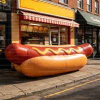 Ballon publicitaire géant gonflable LED 3m en forme de hot-dog réaliste pour la promotion de marques alimentaires/décoration de camions de restauration rapide
