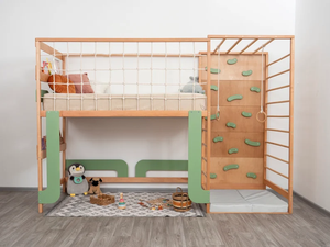 Montessori Toddler Gym Lits superposés pour enfants Nursery Decor Furniture - Product Image 2