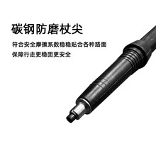 Bâton de randonnée télescopique en alliage d'aluminium à trois sections, pointe en acier au tungstène, poignée droite, longueur 137 cm - Product Image 5