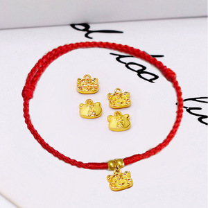 Colgante del Zodiaco Tigre, Chapado en Oro de 18K, Aleación, para Pulsera DIY, Amuleto para la Paz y la Salud, Regalo Unisex, Colgantes con Temática Animal - Product Image 1