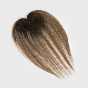 Prótesis Capilar con Flequillo, Aspecto Natural, Base de Encaje de 10x12cm, Cabello Humano Virgen Ruso, con Clips, para Mujeres Blancas - Product Image 2