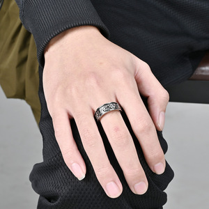 Retro Ancient Egyptian Ankh Symbol <b>Titanium</b> Steel Men's <b>Ring</b> Gold Color Feather Design Jewelry Gift - Product Image 4