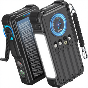 <span class=keywords><strong>Cargador</strong></span> Portátil <span class=keywords><strong>BLAVOR</strong></span> B007 con Manivela, 4 Cables, 20000mAh, Carga Rápida Inalámbrica de 20W, USB Tipo A y C, Linterna - Product Image 1