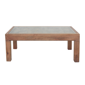 Mesa de Centro Minimalista de Madera Maciza para Sala de Estar, con Textura de Madera Natural, Estructura Resistente, Mueble para el Hogar - Product Image 1