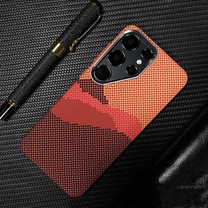 Coque de téléphone magnétique en fibre de carbone pour Samsung S24 S23 S25 Ultra, motif cadre d'appareil photo, pour hommes d'affaires - Product Image 4