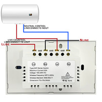Panel de Interruptores Táctiles Inteligentes para Calentador de Agua, con Control Remoto por Aplicación, Resistente al Agua, de Alta Potencia (20A), Estándar Europeo WiFi