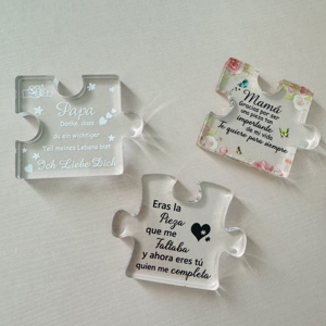 Geschenke Gravierte Acryl Block Puzzle Tochter Geschenk von Mama und Papa Netter Vater Mutter Geburtstag Coole Mädchen Geschenke für Homets - Product Image 5