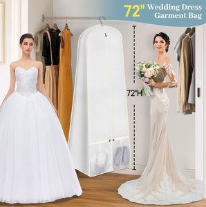 Custom Logo Portable Foldable Bridal Dust Long Dress Cover Wedding Gown Garment Bag for <b>Storage</b> - Product Image 2
