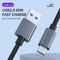 Câble USB Type-C tressé en nylon OEM 1m 3A à charge rapide avec conducteur en cuivre pur pour iPhone 15 et appareils mobiles à synchronisation haute vitesse