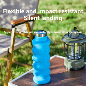 Nouveau design Bouteille d'eau pliante en silicone de qualité alimentaire sans BPA étanche pour le camping et les voyages - Product Image 5