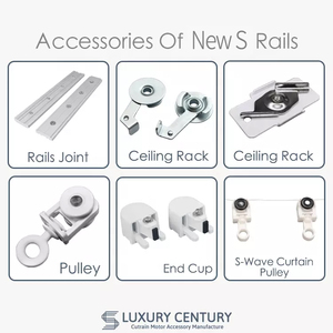 Nhà thông minh cơ giới trượt Rèm đường ray xoay Trần khung làm bằng kim loại bền - Product Image 5