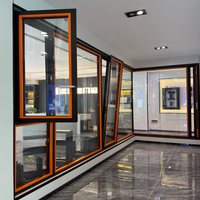 Ventana Moderna de Aluminio con Marco de Esquina Libre, Abatible y Giratoria, de Piso a Techo, con Doble o Triple Acristalamiento, Certificación Energy Star