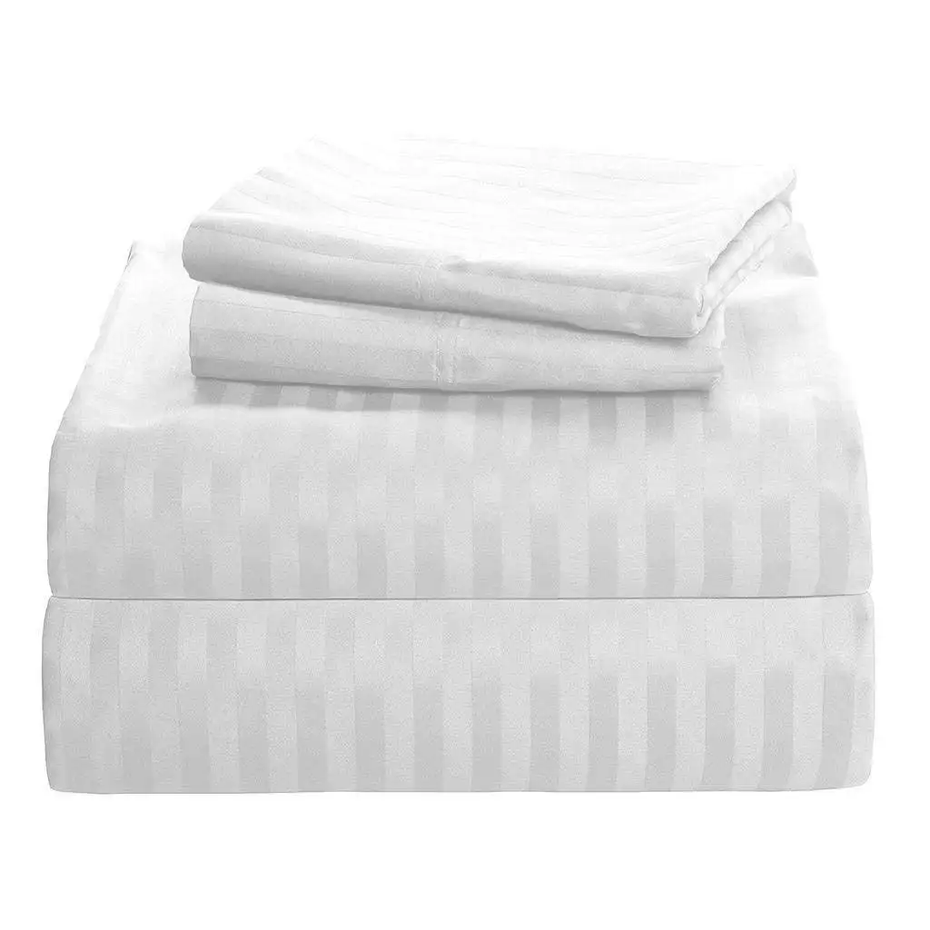 Wholesale Terry Toweling Manufacturers Patchwork China Textile Christmas Thick Hotel Cotton Satin Stripe Bed Sheet