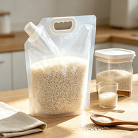Pochette de 3L transparente de qualité alimentaire avec bec verseur pour riz et aliments – Emballage portable