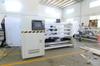 Machine de découpe de rouleaux entièrement automatique à 6 axes pour tissus non tissés, prix usine, contrôleur PLC, moteur, 120 m/min, coupe-rouleau de ruban automatique