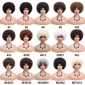 Nuovo arrivo parrucca Afro morbida per le donne parrucche ricciolute crespi con frangetta corta Afro riccia grande parrucca a sbuffo sintetica - Product Image 6