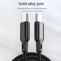 Kabel pengisi daya cepat, PD 60W tipe-c 5A PD kabel tanggal nilon Tipe C untuk Iphne C ke C