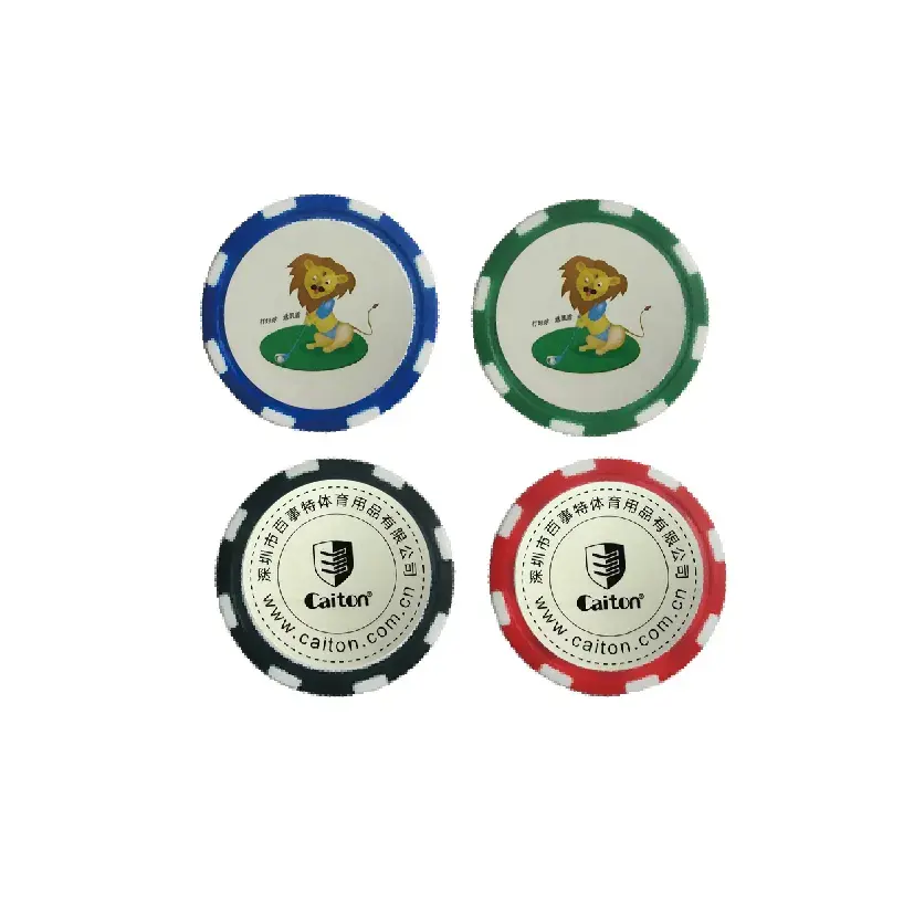 Logo kustom dicetak pada 2 sisi Chip Poker Abs/promosi plastik penanda bola Golf Chip Poker plastik Chip kasino grosir