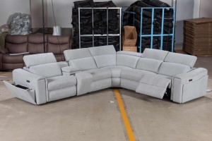 Sofá Seccional Reclinable <span class=keywords><strong>El</strong></span>éctrico Moderno en Forma de L con Consola, Altavoz Bluetooth y Cargador Inalámbrico, Venta al Por Mayor - Product Image 6