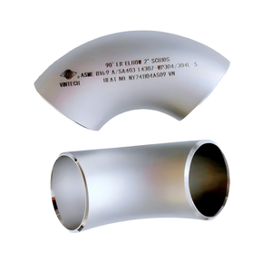 ASME B16.9 A/SA403 90LR °   Codo 304/316L, Accesorio de Soldadura a Tope Sin Costura, 1/2\"-12\" - Product Image 1