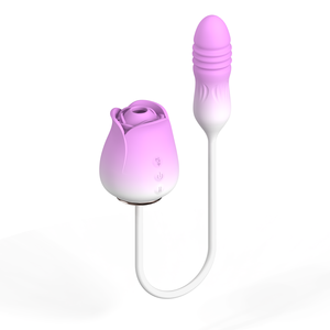 Huevo Vibrador con Textura de Pétalo de Rosa, 10 Velocidades, con Cable USB para Estimulación Dual - Product Image 1