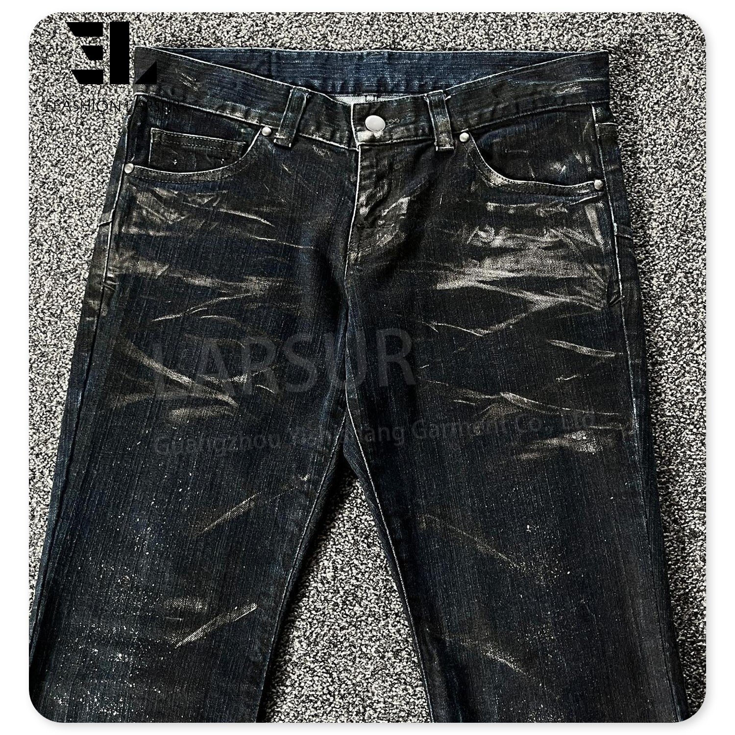 LARSUR カスタムファクトリーディストレストフレアジーンズ メンズ用