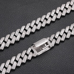 Collar y Pulsera Cubanos de Lujo de 16 mm, Plata de Ley 925, Certificado de Autenticidad, Cadena Cubana con Moissanita Baguette para Hombre - Product Image 3