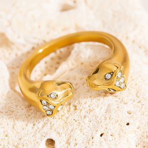 Animal Zodiac Head <b>Ring</b> 18k <b>Gold</b> Plated Pave Setting Unisex Fashion Jewelry Gift - Product Image 4