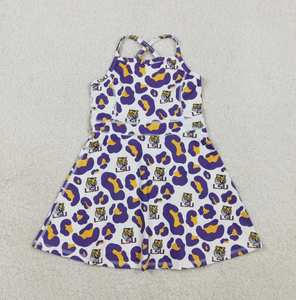 Vestido de Verano Transpirable para Niñas GSD3632, con Tirantes, Largo hasta la Rodilla, Estampado de Leopardo Negro y Rojo, para Yoga - Product Image 5