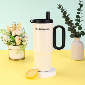 Bouteille isotherme en acier inoxydable givré, anti-fuite, pour boissons chaudes ou froides, avec couvercle, poignée et paille - Product Image 6