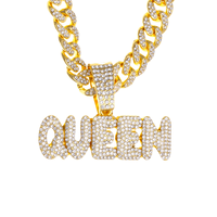 Collier Hip Hop Personnalisé en Acier Inoxydable, Pendentif Croix Lettre Animal Sertie de Zircons Cubiques, Bijoux Streetwear Tendance, Vente en Gros OEM