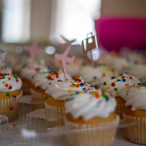 Топперы для капкейков на день рождения, для детского дня рождения, для украшения вечеринки, с двусторонними узорами, с изображением самолета, карты багажа, торта - Product Image 3
