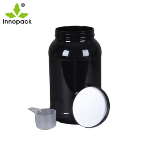 1kg 2lb לחיות מחמד שחור רופף אבקת פלסטיק חלבון אמבטיה מיכל - Product Image 5