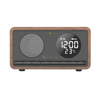 Haut-parleur de bureau rétro en bois avec machine à bruit blanc, radio et charge sans fil, autonomie de 5 à 10 heures